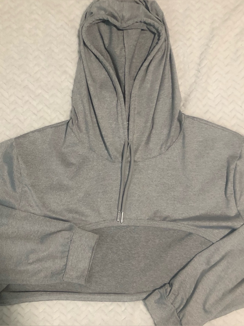 Cropped Gray Hoodie Sweatshirt - Women's Crop Top